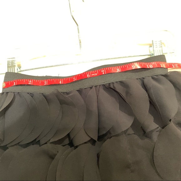 Black tiered petal mid length party skirt by Italian fashion designer. Size S - Picture 3 of 5